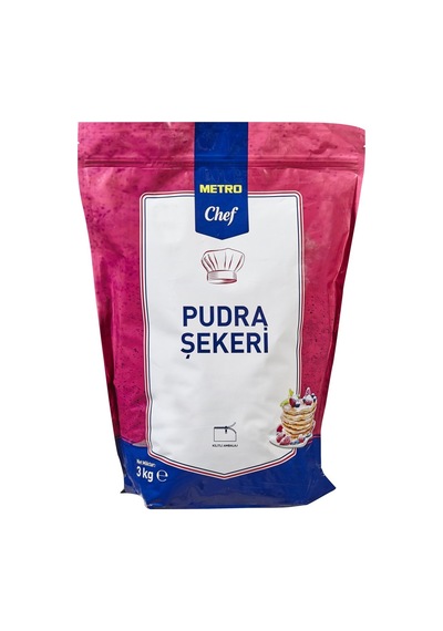 Metro Chef Pudra Şekeri 3 Kg - Topaklanma Yapmaz, Nişastasız Tarı