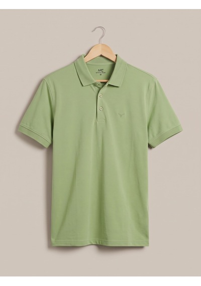 Maccali Erkek Açık Yeşil Yazlık Basic Polo Yaka Tişört