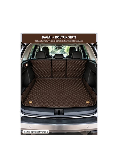 Audi Q2 2024+ Uyumlu 8d Çift Katmanlı Paspas + Bagaj Havuzu Seti Koyu Kahverengi