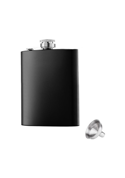 Çelik Üzeri Mat Siyah 7 Oz 200 Ml İçki Matarası Py50sy