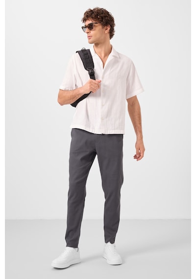 Tommylife Antrasit Standart Fit Dokuma Hafif Esnek Chino Erkek Pantolon - 82177 Antrasit