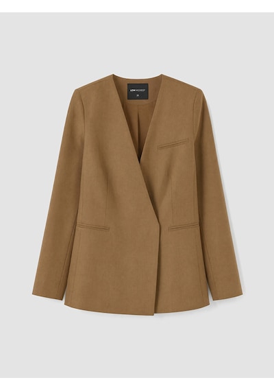 Lcw Modest Bej Kruvaze Yaka Kadın Blazer Ceket