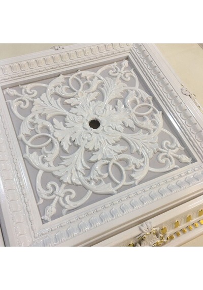 Diecor Led Döşenebilir Saray Tavan Avize Göbeği Beyaz-altın 72 X 72 Model:xa281