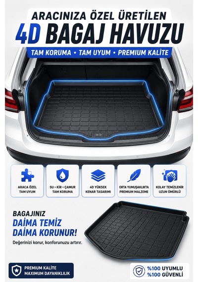 Mg Ehs 2023 Model Uyumlu Araca Özel Kesim 4d Bagaj Havuzu Tam Koruma