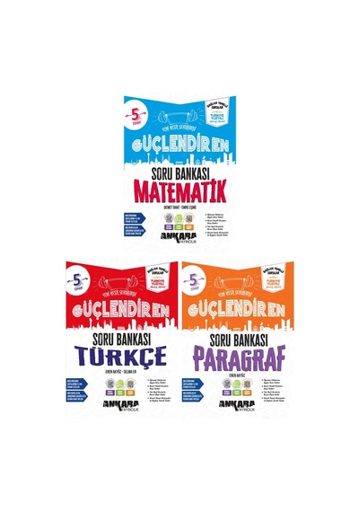 Ankara 2027 5. Sınıf Matematik + Türkçe + Paragraf Güçlendiren Soru Bankası Seti 3 Kitap Maarif Model