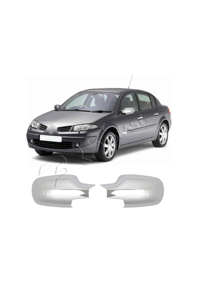 Renault Megane 2 Uyumlu 2004-2010 Ayna Kapağı 2 Parça Abs Krom Kaplama