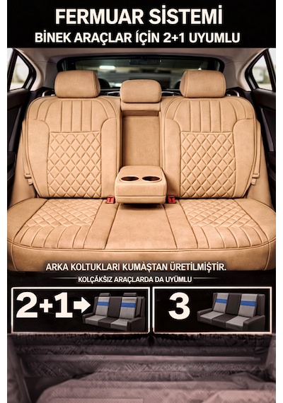 Fiat Linea 2007 Ve Sonrası Uyumlu Zerafet Serisi Bej 5'li Ortopedik Koltuk Minderi 55511641