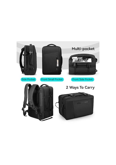 Mark Ryden Expandos Laptop Sırt Çantası Genişletilebilir İç Hacim Şarj Kiti Mr9299 Kr08 siyah