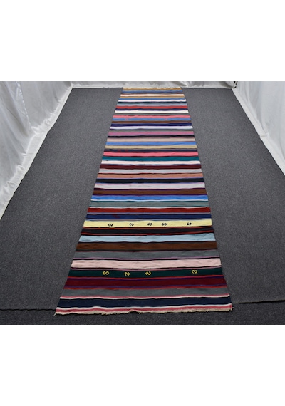 Zehra Abla Halı Yeni El Dokuma Otantik Bukleli Pamuklu Yolluk Kilim 6289