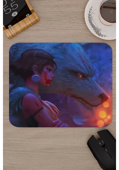 Mononoke Hime Anime V5 - 22x18 Gaming Kauçuk Kaymaz Taban Mouse Pad Fare Altlığı