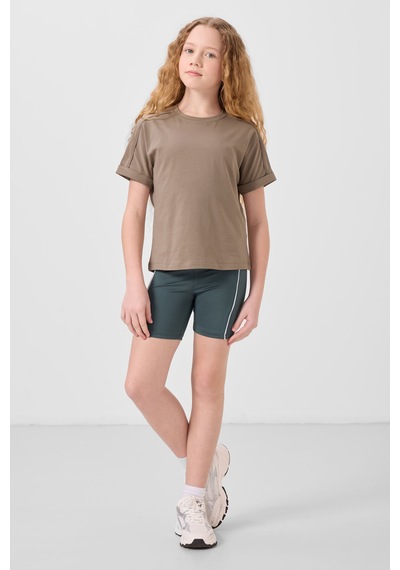 Tommylife Orman Yeşili Esnek Standart Fit Basic Performans Kız Çocuk Tayt - 75189 Yeşil