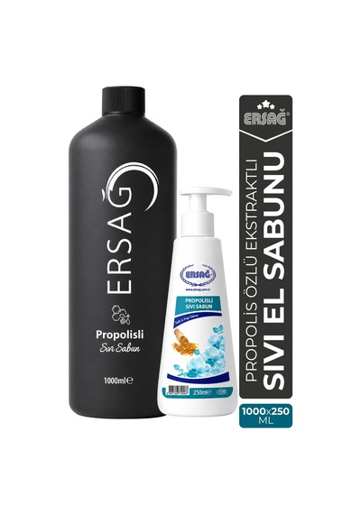 Ersağ  Aparatlı Sıvı El Sabunu Seti 1 L + 250 ML