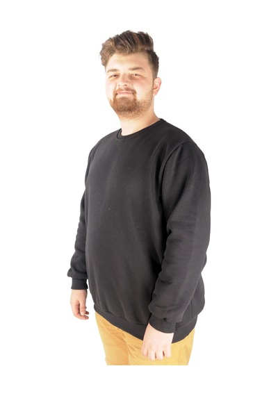 Mode Xl Erkek Sweat Bis Yaka Recycle B20531 Siyah 001