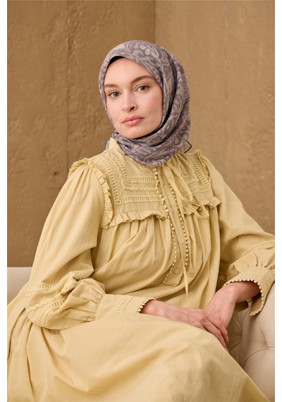 Silk Home Soft Eşarp 73099-07 Vizon, Koyu Vizon, Çelik Mavi