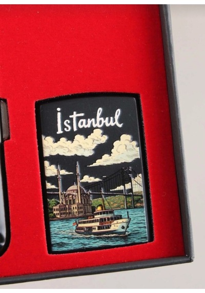 Mavi Jet Alevli Çakmak Sigara Tabakası Kutulu Set Siyah - 863742324 Siyah - 863742324 Siyah