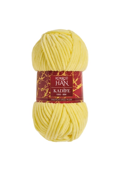 Kürkçü Han Kadife 100gr 95mt Örgü İpi Açık Sarı