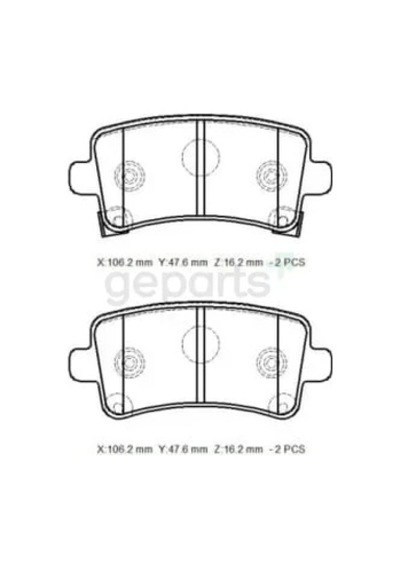 Arka Fren Balatası 1,4/1,6/1,8/2,0 Disk 106,4x47,4x17,3 Bramax Opel Insignia - 2009-2017