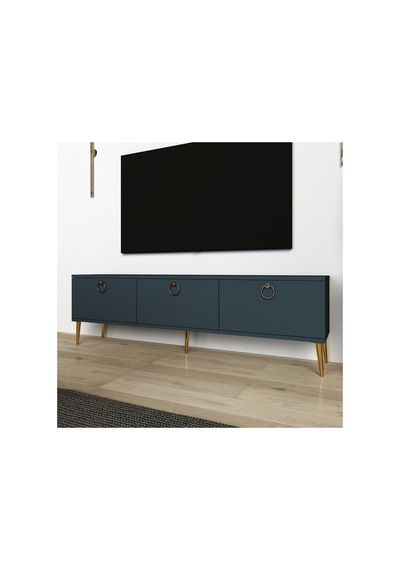 Milan 150 Cm Tv Ünitesi, Tv Sehpası Antrasit - Altın Antrasit-altın
