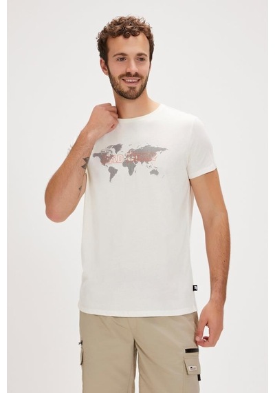 Bad Bear Globe T-shırt Marshmallow Erkek Tişört Beyaz S-xxl 001