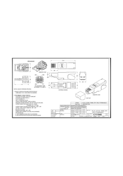 Ip20 Cat7 Rj45 Plug Endüstriyel Konnektör 10G 50U Cat7-6A-6-5