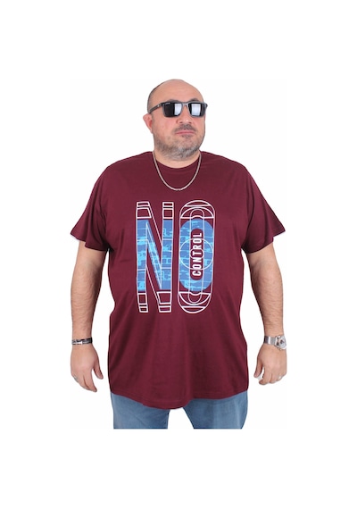 Moc Grande Mocgrande Erkek Büyük Beden Sıfır Yaka Tişört No Control 25172 Murdum Murdum Mürdüm