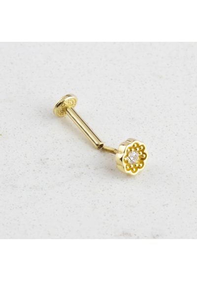 Glorria Altın Papatya Tragus Piercing Çok Renkli