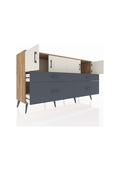 Hyperion Konsol 2 Raflı 4 Çekmeceli 4 Kapaklı 176x44x99 Çam-aytaş Çam-aytaşı/antrasit Hyperion Konsol 2 Raflı 4 Çekmeceli 4 Kapaklı 176x44x99 Çam-aytaş Çam-aytaşı/antrasit