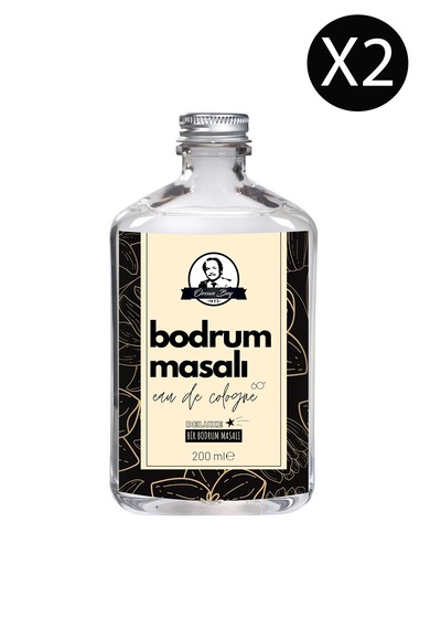 Deluxe Seri Bodrum Masalı Kolonyası Parfümlü Beyaz Şakayık Çiçeği Kokulu Kolonya 200 Ml X 2 Cam Şişe