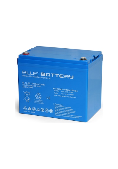 Blue Battery 12 V 80 Amper Bakımsız Kuru Akü Ups Aküsü