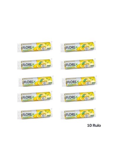 Florex Büzgülü Limon Kokulu Çöp Torbası - 65x70 Cm. - 10 Rulo