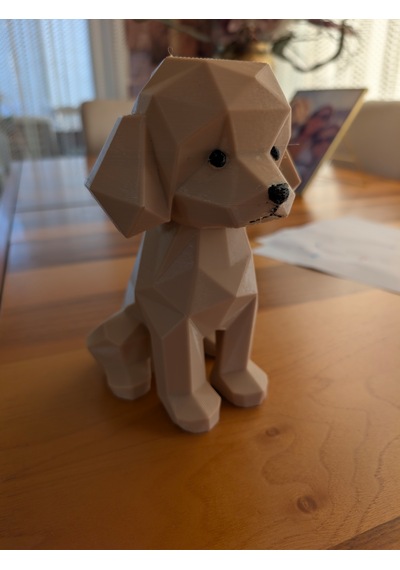 Toy Poodle Köpek Figürü Dekoratif Biblo 3d Baskı Sevimli Köpek Dekoru 11,7 15 18,8 Cm -