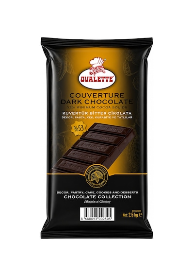 Ovalette Kuvertür Bitter Çikolata %53 2,5 Kg