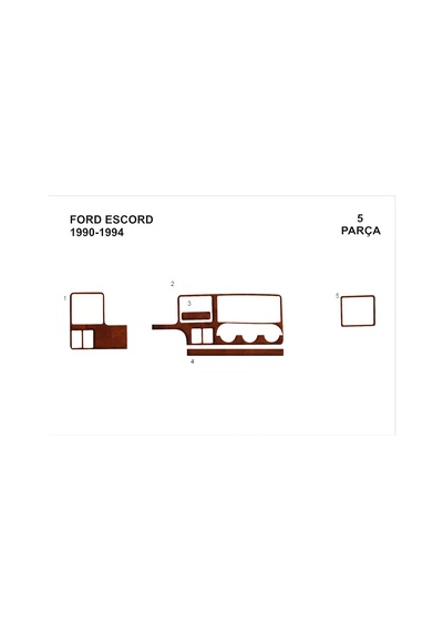 Ford Escord Torpido Kaplama 1990-1995 4 Parça Maun