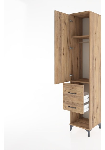 Hyperion Dolap 2 Raflı 2 Çekmeceli Tek Askılı 44x44x221 Çam-çam Atlas Çam