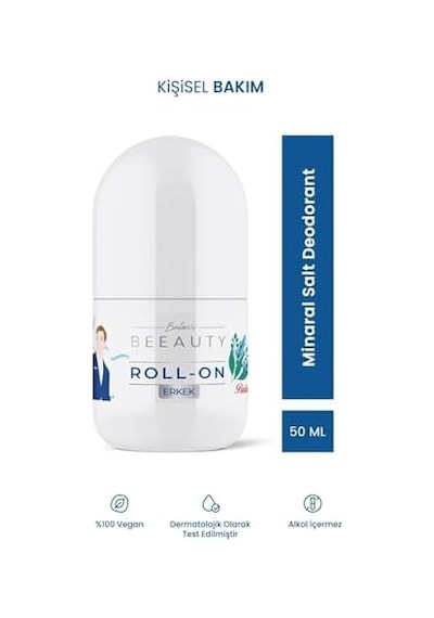 Beeauty Erkek Mineral Salt Deodorant Roll - On