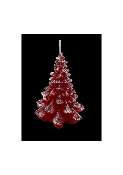 Yılbaşı Çam Ağacı Kırmızı Gümüş Mum 9 Cm