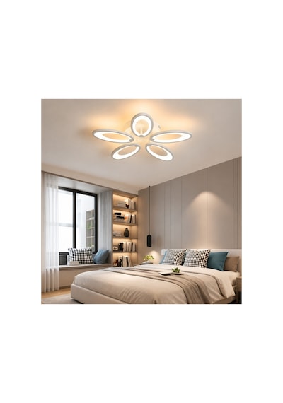 Akrilik Plafonyer Modern Tasarımlı Avize Ms31005-5byz Beyaz Beyaz