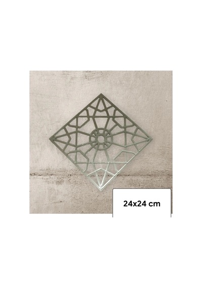 Dekoratif Mobilya Kare Süs Gümüş 24x24 Cm Karışık