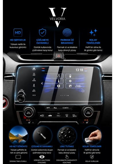 Honda Crv 2018 - 2021 Multimedya Glass Ekran Koruyucu