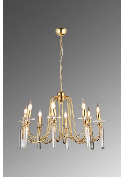 Kontes 8'li Klasik Salon Oturma Odası Avize 5889-n12-7z-cs Gold