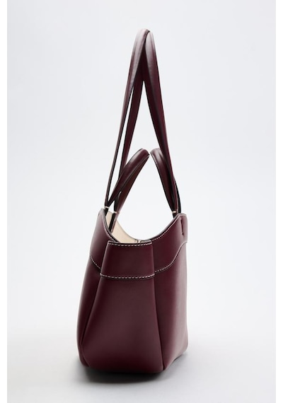 Bordo Shopper Kadın Tote El Ve Omuz Askılı Çantası Bordo