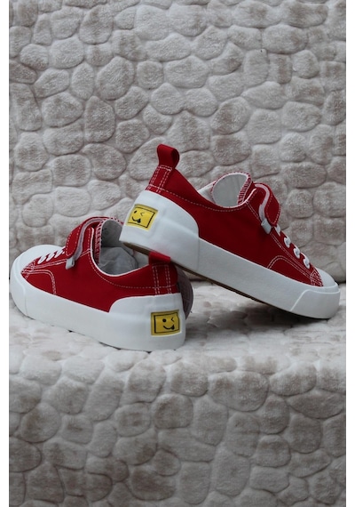 Vicco 346.f24y.141-11 Lee Kırmızı Keten Sneaker Unisex Çocuk Ayakkabı 001