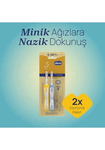 Chicco 2'li Diş Fırçası 6-36 Ay Indıgo Mustard 00012082110000