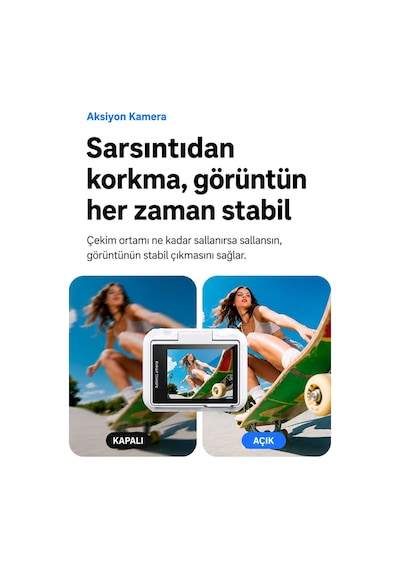 4k Ultra Hd Hareketli Ekranlı Profesyonel Aksiyon Kamerası Manyetik Tutuş Flip Ekran Full Aparat Beyaz