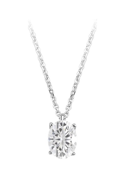 Sirius Oval Beyaz Topaz Taşlı Esila Kolye 0802p0016