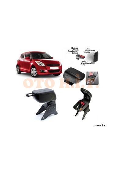 Suzuki Swift 06-12 Uyumlu Kol Dayama Ve Kolçak Sürgülü Bardaklıkl