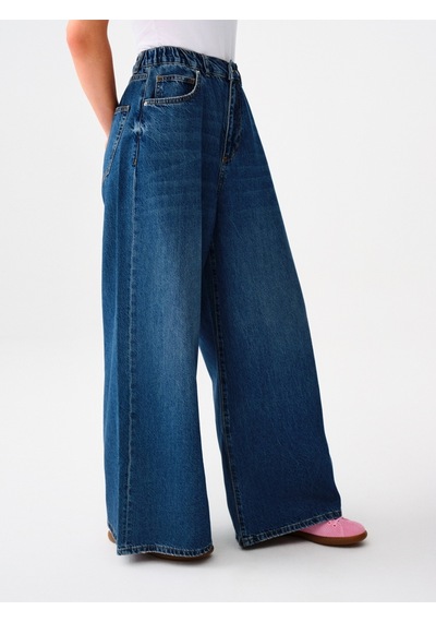 Palazzo Regular Fit Kadın Pantolon Denim