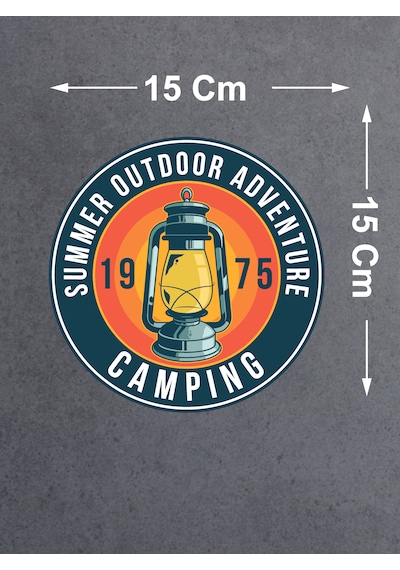Kamp Sticker, Kampçı Camping Adventure Off Road Sticker, Araba Oto Pickup Karavan Sticker 02023 15x15 Cm