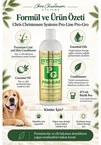 Chris Christensen Pro-line Pro-gro 15:1 Konsantre Kırılma Karşıtı Yoğun Nemlendirici Köpek Tüy Bakımı 473 Ml