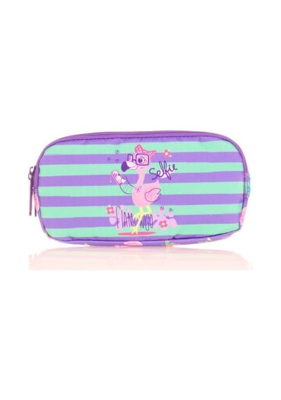 Kaukko Kids 3 Bölmeli Kalem Çantası Paterned Flamingo Lila L8148